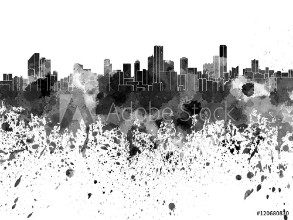 Bild på Bogota skyline in black watercolor on white background